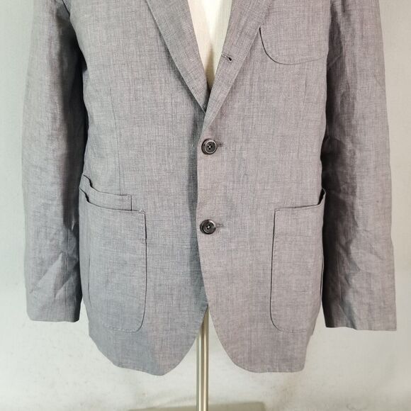 The Territory Ahead Sport Coat Jacket Mens small gray Linen Unstructured preppy - Picture 3 of 15